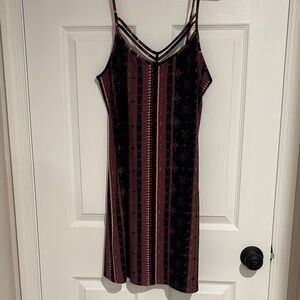 Mudd Black and Red Patterned Mini Dress